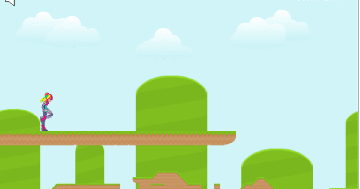 Kandi Runner browser-game screenshot with a runner on floating platforms